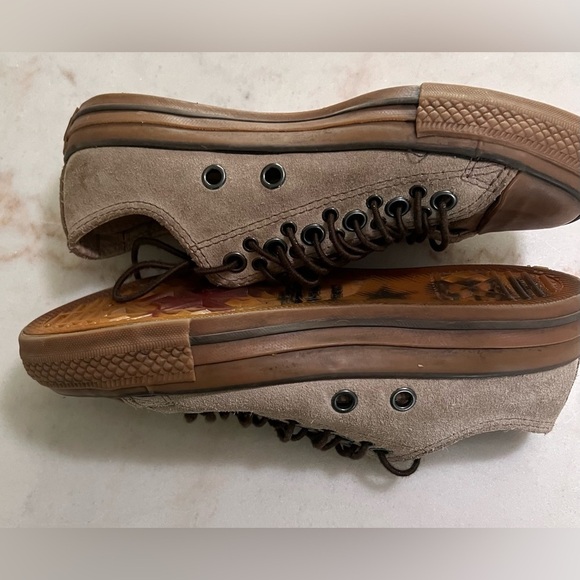 Converse x John Varvatos Low Top Suede Tan Multi Eyelet Sneakers Unisex M5 W7 - Picture 3 of 8